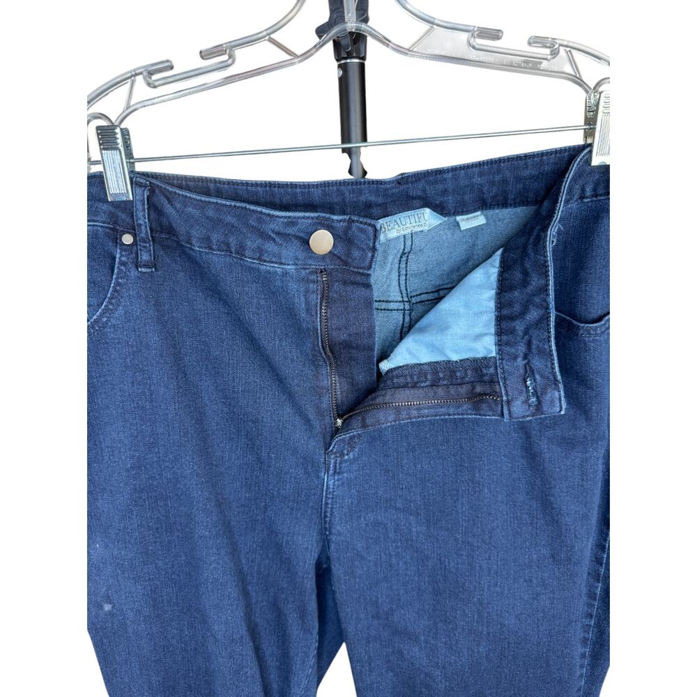 BEAUTIFUL by Lawrence Zarian Regular Baby Boot Jean- Indigo Dark Rinse 24 Plus - Picture 11 of 12